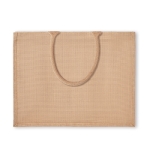 Sac jute personnalisé avec intérieur laminé et anses courtes Jute Shop couleur beige troisième vue