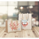 Sacs promotionnels en jute et toile avec intérieur laminé Jute Beach couleur beige quatrième vue d'ambiance 2