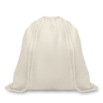 Sacs cordons publicitaires en coton bio 105gr/m2 Organic couleur beige