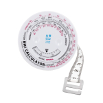 Ruban en plastique promotionnel pour mesurer la masse corporelle Sizes couleur blanc vue avec zone d'impression