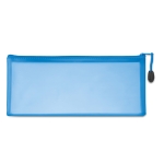 Trousse rectangulaire transparente en plastique ClearView couleur bleu