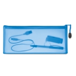 Trousse rectangulaire transparente en plastique ClearView couleur bleu deuxième vue