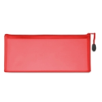 Trousse rectangulaire transparente en plastique ClearView couleur rouge