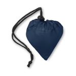 Sac shopping personnalisable pliable en polyester 210D Fraise couleur bleu deuxième vue