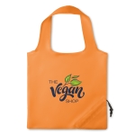 Sac shopping personnalisable pliable en polyester 210D Fraise couleur orange vue principale