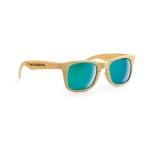 Lunettes publicitaires effet bois avec logo sur la branche PineTree couleur bois deuxième vue principale
