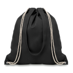 Sac cordon publicitaire en toile colorée avec de longues anses Gallery couleur noir