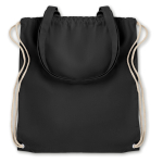 Sac cordon publicitaire en toile colorée avec de longues anses Gallery couleur noir deuxième vue