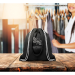 Sac cordon publicitaire en toile colorée avec de longues anses Gallery couleur noir troisième vue d'ambiance 2