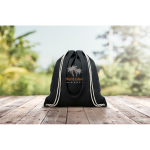 Sac cordon publicitaire en toile colorée avec de longues anses Gallery couleur noir vue d'ambiance principale