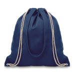 Sac cordon publicitaire en toile colorée avec de longues anses Gallery couleur bleu
