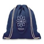 Sac cordon publicitaire en toile colorée avec de longues anses Gallery couleur bleu vue principale