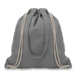 Sac cordon publicitaire en toile colorée avec de longues anses Gallery couleur gris