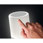 Enceinte Bluetooth personnalisée avec éclairage à 6 couleurs Party couleur blanc troisième vue photographique