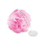 Éponge de douche promotionnelle de couleur blanche avec sac Bob couleur rose