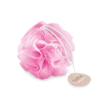 Éponge de douche promotionnelle de couleur blanche avec sac Bob couleur rose deuxième vue principale