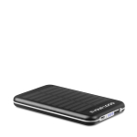 Batterie publicitaire pas chère 4.000 mAh Powercard Solarcharge couleur noir vue avec zone d'impression