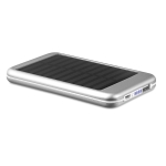 Batterie publicitaire pas chère 4.000 mAh Powercard Solarcharge couleur argenté mat