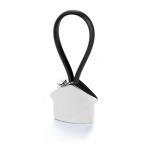 Porte-clés en métal en forme de maison avec un ruban coloré Bolky couleur noir