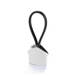 Porte-clés en métal en forme de maison avec un ruban coloré Bolky couleur noir première vue