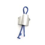 Porte-clés en métal en forme de maison avec un ruban coloré Bolky couleur bleu troisième vue
