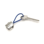 Porte-clés en métal en forme de maison avec un ruban coloré Bolky couleur bleu quatrième vue