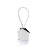 Porte-clés en métal en forme de maison avec un ruban coloré Bolky couleur blanc première vue