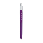 Stylo à bille de couleur avec pointe chromée Encre Bleue Essence Crome couleur violet image avec logo 2