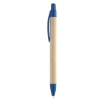 Stylo en papier artisanal avec détails colorés à encre bleue Clip couleur bleu