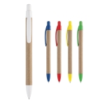 Stylo en papier artisanal avec détails colorés à encre bleue Clip diverses couleurs