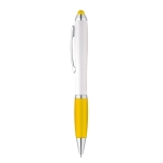 Stylo classique avec corps blanc et encre bleue Toptouch couleur jaune