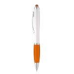 Stylo classique avec corps blanc et encre bleue Toptouch couleur orange