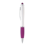 Stylo classique avec corps blanc et encre bleue Toptouch couleur violet