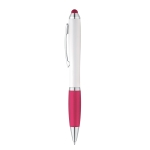 Stylo classique avec corps blanc et encre bleue Toptouch couleur fuchsia