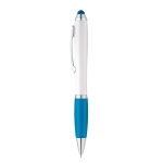 Stylo classique avec corps blanc et encre bleue Toptouch couleur bleu ciel