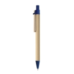 Stylo en papier artisanal pas cher avec clip bois Encre noire Woodclip couleur bleu