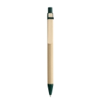 Stylo en papier artisanal pas cher avec clip bois Encre noire Woodclip couleur vert première vue