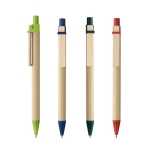 Stylo en papier artisanal pas cher avec clip bois Encre noire Woodclip diverses couleurs