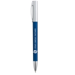 Stylo promotionnel avec effet métal à l'Encre Bleue Metallic Print couleur bleu image avec logo