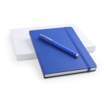 Carnet et stylo dans étui carton A5 pages lisses Set Cadeau Colorlux couleur bleu quatrième vue