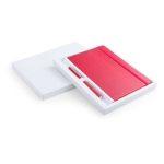 Carnet et stylo dans étui carton A5 pages lisses Set Cadeau Colorlux couleur rouge