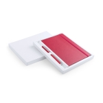Carnet et stylo dans étui carton A5 pages lisses Set Cadeau Colorlux couleur rouge première vue