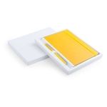 Carnet et stylo dans étui carton A5 pages lisses Set Cadeau Colorlux couleur jaune