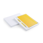 Carnet et stylo dans étui carton A5 pages lisses Set Cadeau Colorlux couleur jaune première vue