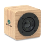 Enceinte personnalisable en bois pas cher avec amplificateur Eco Mini couleur bois vue principale