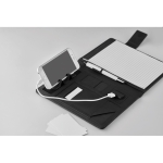 Dossier avec powerbank, feuilles et fermeture magnétique A5 TechNote couleur noir sixième vue
