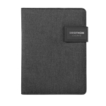 Dossier avec powerbank, feuilles et fermeture magnétique A5 TechNote couleur noir vue principale