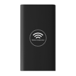 Batterie externe avec logo d'entreprise 8.000 mAh Wireless couleur noir quatrième vue