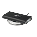 Batterie externe avec logo d'entreprise 8.000 mAh Wireless couleur noir cinquième vue