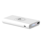 Batterie externe avec logo d'entreprise 8.000 mAh Wireless couleur blanc